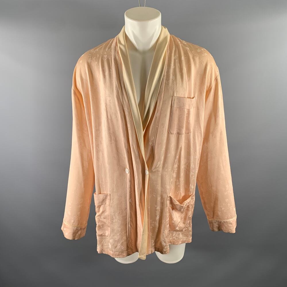 HAIDER ACKERMANN Size L Pink Floral Cupro Rayon Robe